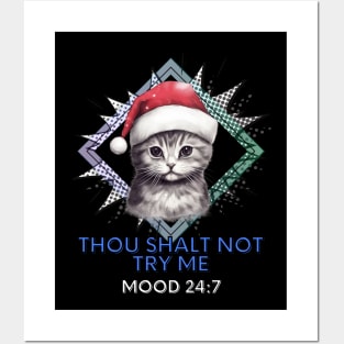 Sarcastic - Christmas Cat - Funny Quote Posters and Art